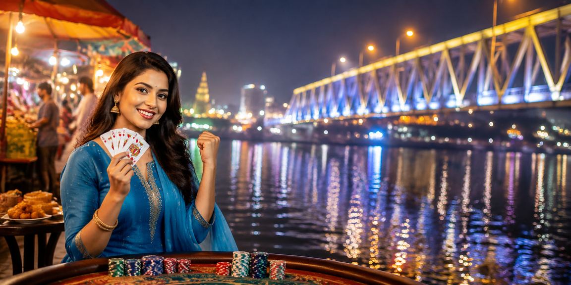 রাজশাহী পোকার খেলায় সালোয়ার কামিজ পরিহিত মডেল